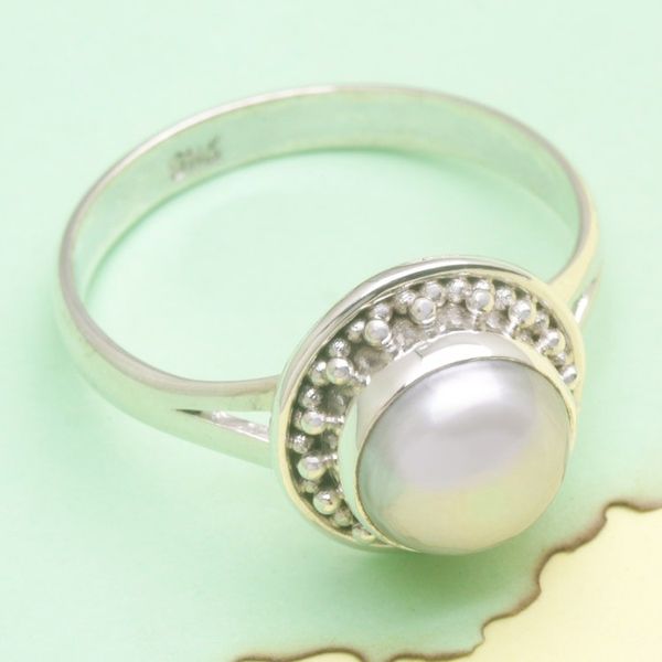 Alternate image for Sterling Silver Cocktail Ring with Grey Cultured Pearl Pearly Ocean
