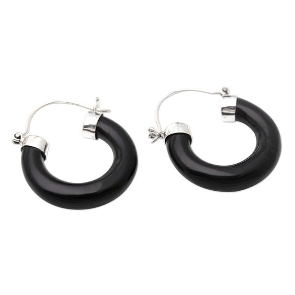 Alternate image for Hand Crafted Sterling Silver Hoop Earrings True Courage