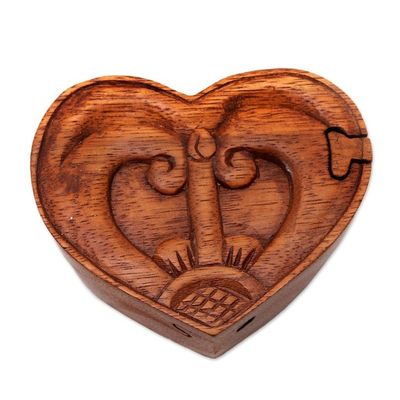 Alternate image for Artisan Crafted Suar Wood Puzzle Box Tug of Love