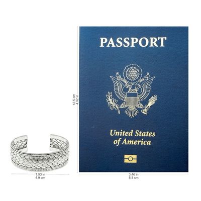 Alternate image for Hand Woven Sterling Silver Cuff Bracelet Pandan Weaving