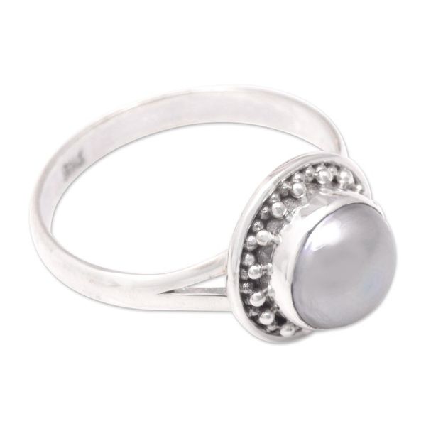 Alternate image for Sterling Silver Cocktail Ring with Grey Cultured Pearl Pearly Ocean