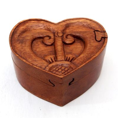 Alternate image for Artisan Crafted Suar Wood Puzzle Box Tug of Love