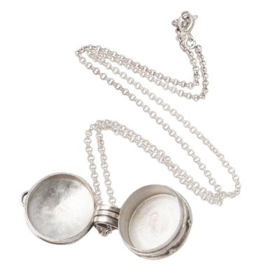 Alternate image for Rainbow Moonstone and Sterling Silver Locket Necklace Secret Stone