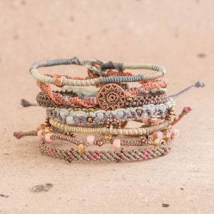Image for Glass Beaded Macrame Bracelets from Guatemala Set of 7 'Boho Histories'