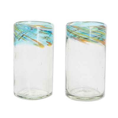 Alternate image for Eco-Friendly Handblown Recycled Glass Tumblers 12oz, Pair Aurora
