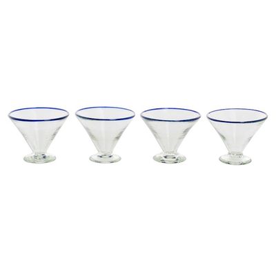 Alternate image for Recycled Glass Martini Glasses from Guatemala Set of 4 Ocean Rim