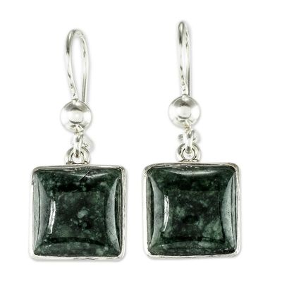 Alternate image for Handmade Sterling Silver Jade Dangle Earrings Loves Riches