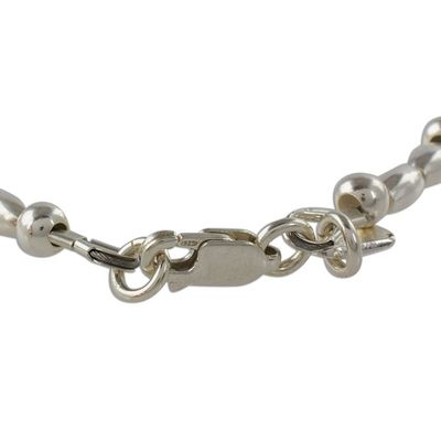 Alternate image for High-Polish Sterling Silver Beaded Bracelet from Guatemala Gleaming Combination