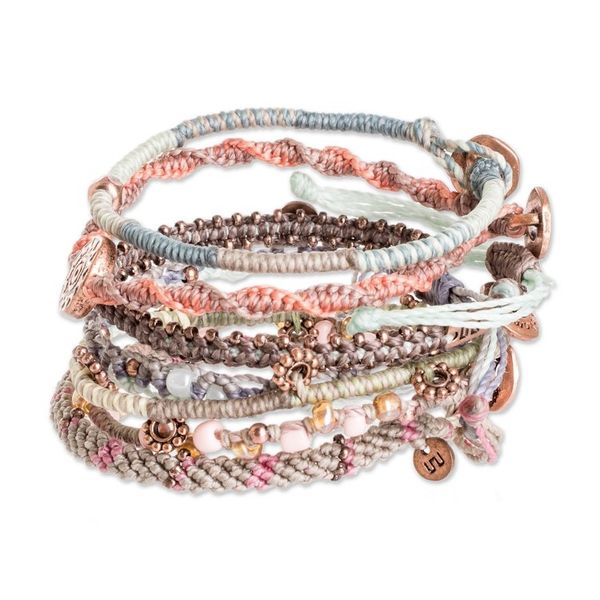 Alternate image for Glass Beaded Macrame Bracelets from Guatemala Set of 7 Boho Histories