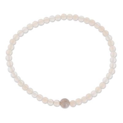 Alternate image for Moonstone and Lilac Jade Beaded Bracelet from Guatemala Lunar Orbit