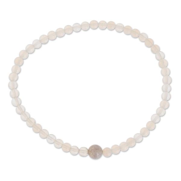Alternate image for Moonstone and Lilac Jade Beaded Bracelet from Guatemala Lunar Orbit