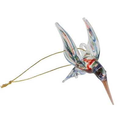Alternate image for Handcrafted Colorful Hummingbird Blown Glass Figurine Color in Motion