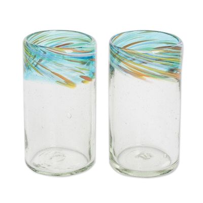 Alternate image for Eco-Friendly Handblown Recycled Glass Tumblers 12oz, Pair Aurora