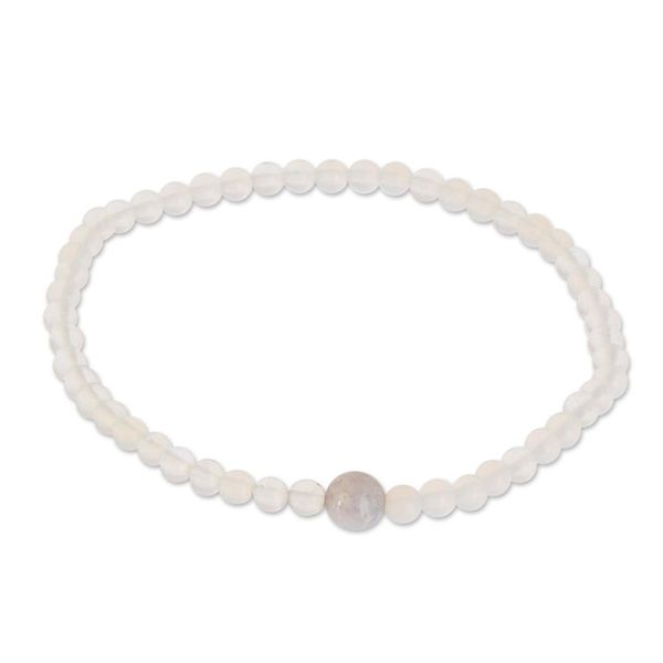 Alternate image for Moonstone and Lilac Jade Beaded Bracelet from Guatemala Lunar Orbit