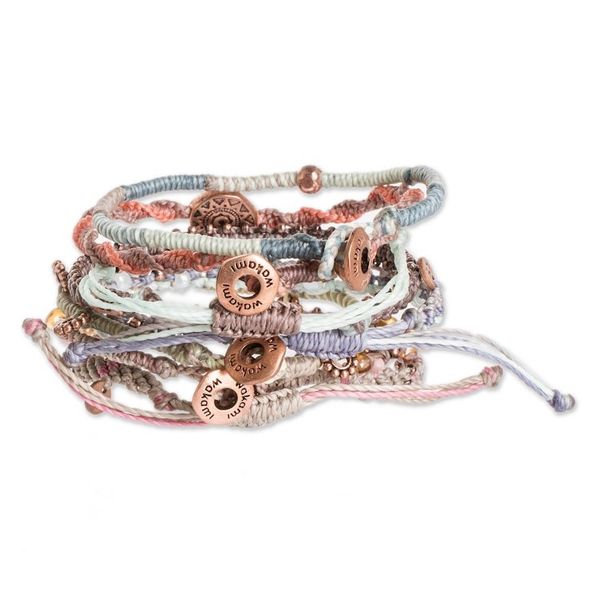 Alternate image for Glass Beaded Macrame Bracelets from Guatemala Set of 7 Boho Histories
