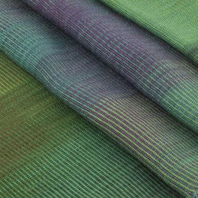 Alternate image for Purple Green Hand Crafted Rayon Scarf Iridescent Pastels