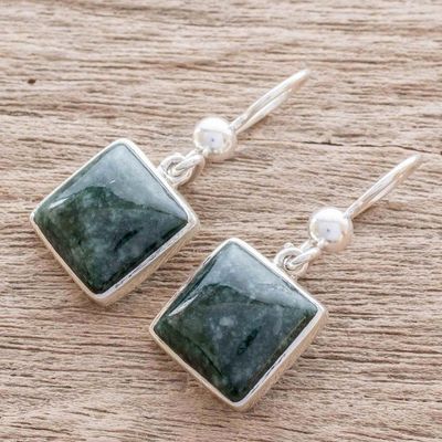 Alternate image for Handmade Sterling Silver Jade Dangle Earrings Loves Riches