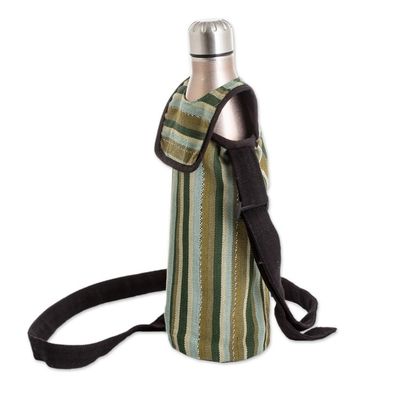 Alternate image for Striped Cotton Bottle Carrier Hand-Woven in Guatemala Faraway Lands