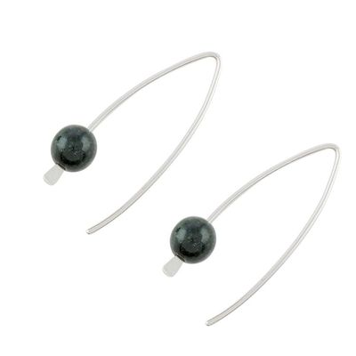 Alternate image for Dark Green Jade Drop Earrings from Guatemala Dark Green Chimera Beauty