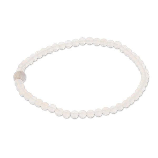 Alternate image for Moonstone and Lilac Jade Beaded Bracelet from Guatemala Lunar Orbit