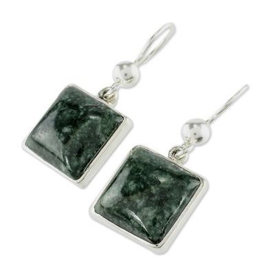 Alternate image for Handmade Sterling Silver Jade Dangle Earrings Loves Riches