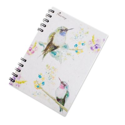 Alternate image for Signed Hummingbird-Themed Paper Journal from Costa Rica Lively Hummingbirds