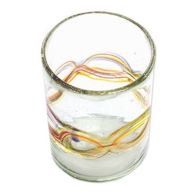 Alternate image for Hand Blown Recycled Juice Glasses Set of 4 from Guatemala Orange Reefs