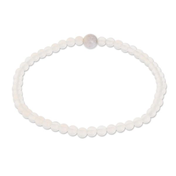 Alternate image for Moonstone and Lilac Jade Beaded Bracelet from Guatemala Lunar Orbit