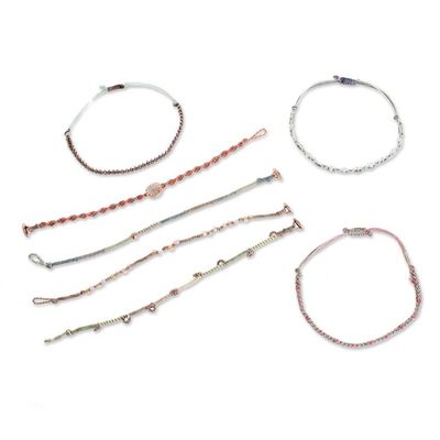 Alternate image for Glass Beaded Macrame Bracelets from Guatemala Set of 7 Boho Histories