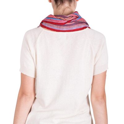 Alternate image for Loom Woven Striped Rayon Infinity Scarf from Guatemala Tenderness