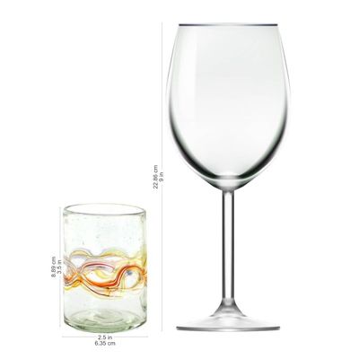 Alternate image for Hand Blown Recycled Juice Glasses Set of 4 from Guatemala Orange Reefs