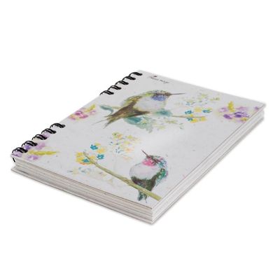 Alternate image for Signed Hummingbird-Themed Paper Journal from Costa Rica Lively Hummingbirds