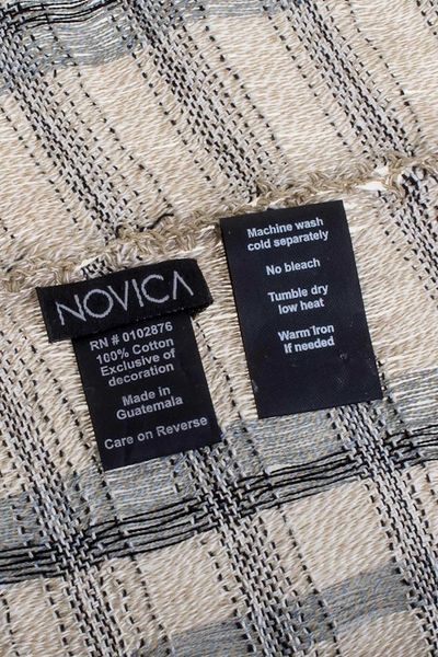 Alternate image for Handwoven Striped Cotton Kimono Jacket from Guatemala Time of Elegance