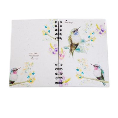 Alternate image for Signed Hummingbird-Themed Paper Journal from Costa Rica Lively Hummingbirds