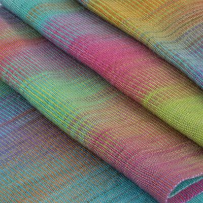 Alternate image for Pastel Multi Color Guatemalan Scarf Hand Woven Rayon Iridescent Rainbow Pastel
