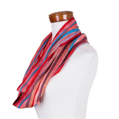Alternate image for Loom Woven Striped Rayon Infinity Scarf from Guatemala Tenderness