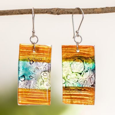 Alternate image for Colorful Recycled CD Dangle Earrings from Guatemala Celebrate Creativity