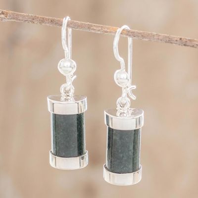 Alternate image for Good Luck Sterling Silver Dangle Jade Earrings Sweet Maya