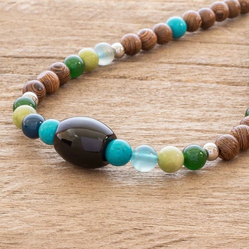 Mixed Beaded Necklace from Costa Rica 'Corcovado Color'