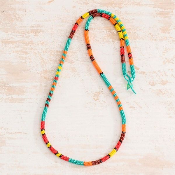 Alternate image for Multicolored Beaded Strand Necklace Colorful Strokes