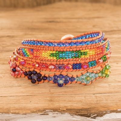 Alternate image for Handcrafted Beaded Positive Energy Long Wrap Bracelet Motivational Aura