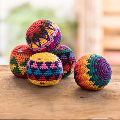 Alternate image for Crocheted Cotton Hacky Sacks Set of 5 Freestyle