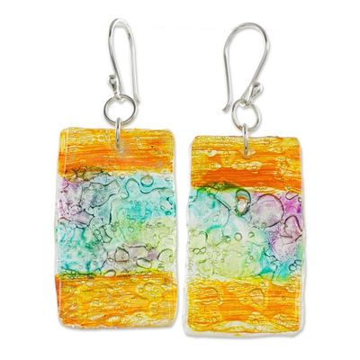 Alternate image for Colorful Recycled CD Dangle Earrings from Guatemala Celebrate Creativity