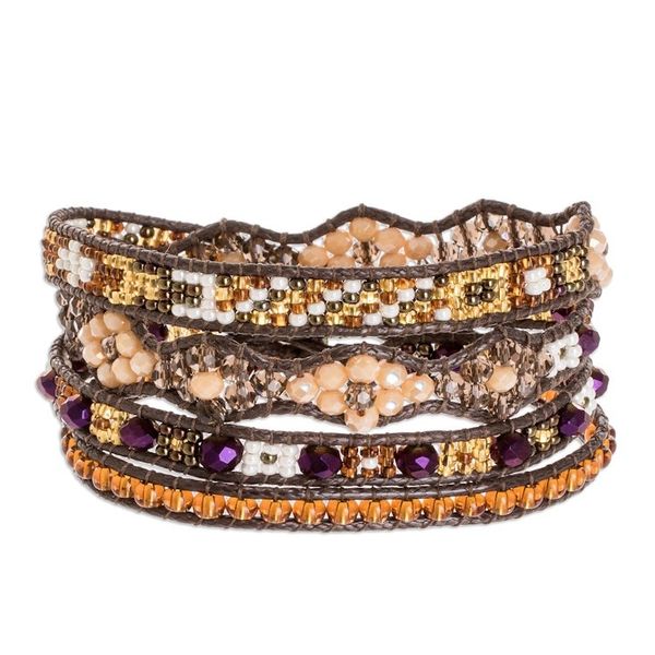Alternate image for Handcrafted Beaded Positive Energy Long Wrap Bracelet Bountiful Moments