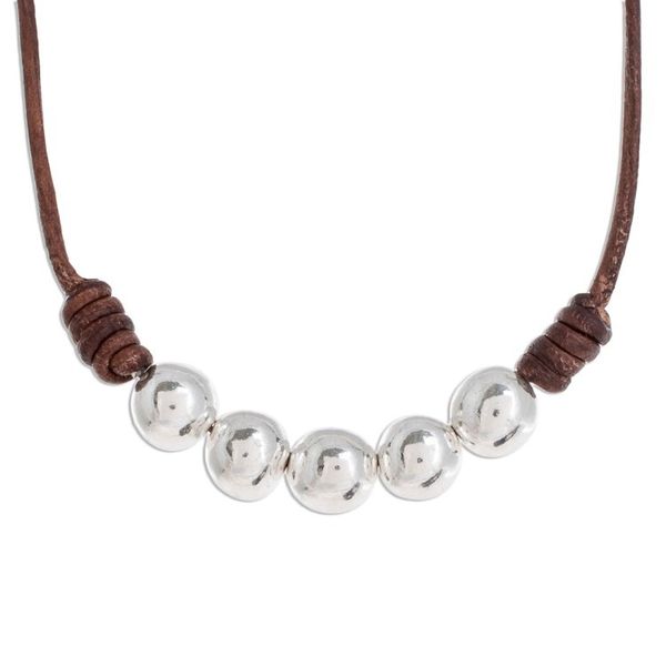 Alternate image for Fine Silver Beaded Pendant Necklace from Guatemala Fascinating Planets