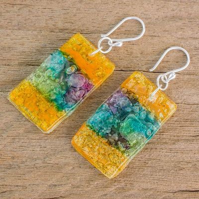 Alternate image for Colorful Recycled CD Dangle Earrings from Guatemala Celebrate Creativity