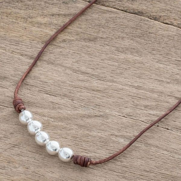 Alternate image for Fine Silver Beaded Pendant Necklace from Guatemala Fascinating Planets