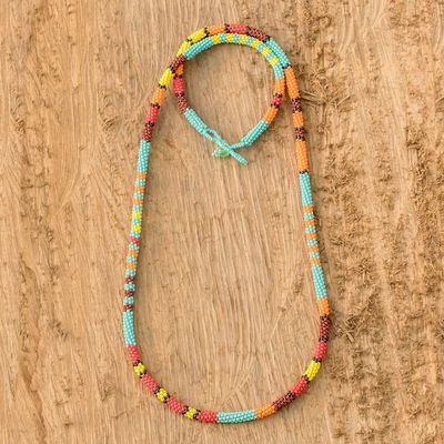 Alternate image for Multicolored Beaded Strand Necklace Colorful Strokes