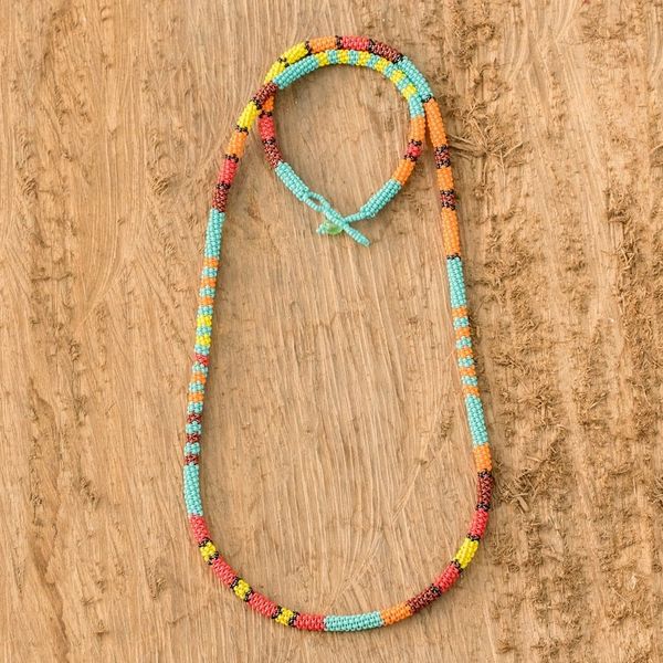 Alternate image for Multicolored Beaded Strand Necklace Colorful Strokes