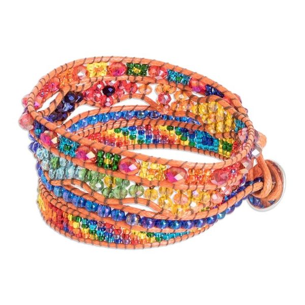 Alternate image for Handcrafted Beaded Positive Energy Long Wrap Bracelet Motivational Aura